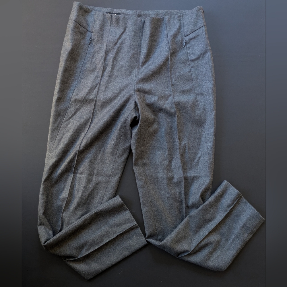 Escada Tuski Virgin Wool High Waist Cropped Trousers - Grey - NWT